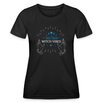 Halloween Sorcière Sorcières Cuisses Épaisses Sorcière Vibes - T-shirt sport Femme - noir - Devant - AI Model Female 172 light (172cm)