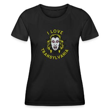 Vampire d’Halloween J’aime la Transylvanie - T-shirt sport Femme - noir - Devant - AI Model Female 172 light (172cm)