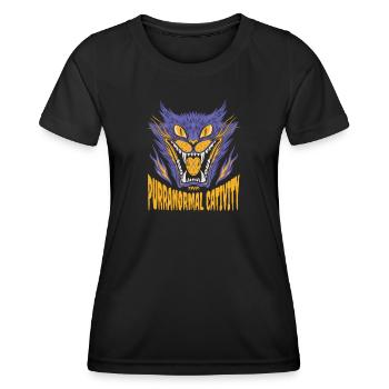 Halloween Cat Cat Saying Purranormal Cativity - Women's Functional T-Shirt - black - Front - AI Model Female 172 light (172cm)