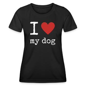 Ich liebe meinen Hund süße Geschenkidee für Hundebesitzer - Frauen Funktions-T-Shirt - Schwarz - Vorne - AI Model Female 172 light (172cm)