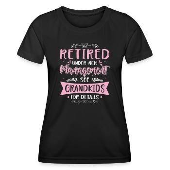 Rentnerin Ruhestand Rente Geschenkidee Humor Oma - Frauen Funktions-T-Shirt - Schwarz - Vorne - AI Model Female 172 light (172cm)
