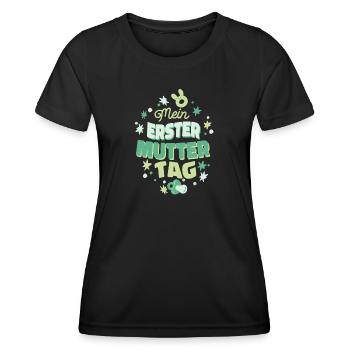 Mein Erster Muttertag Geschenkidee Mama Mutter - Frauen Funktions-T-Shirt - Schwarz - Vorne - AI Model Female 172 light (172cm)