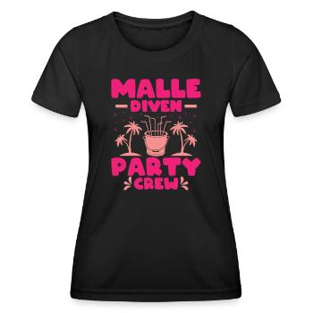Mallorca Party Malle Diven Party Crew - Frauen Funktions-T-Shirt - Schwarz - Vorne - AI Model Female 172 light (172cm)