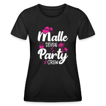 Mallorca Party Malle Diven Party Crew - Frauen Funktions-T-Shirt - Schwarz - Vorne - AI Model Female 172 light (172cm)
