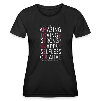 Muttertag Geschenkidee Mama Mütter - Frauen Funktions-T-Shirt - Schwarz - Vorne - AI Model Female 172 light (172cm)