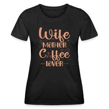 Muttertag Geschenkidee Kaffee Mama Mütter - Frauen Funktions-T-Shirt - Schwarz - Vorne - AI Model Female 172 light (172cm)
