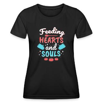 Cooking Cooking Feeding Hearts And Souls - Women's Functional T-Shirt - black - Front - AI Model Female 172 light (172cm)