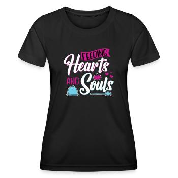 Cooking Cooking Feeding Hearts And Souls - Women's Functional T-Shirt - black - Front - AI Model Female 172 light (172cm)