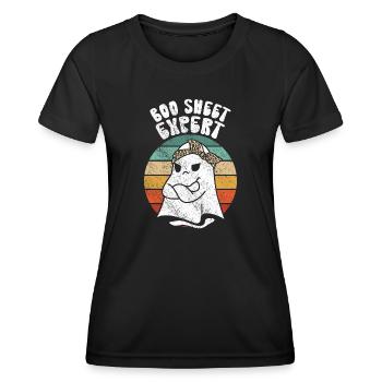 Halloween Humor Lustig Geist Boo Sheet Expert - Frauen Funktions-T-Shirt - Schwarz - Vorne - AI Model Female 172 light (172cm)