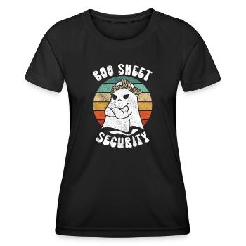 Halloween Humor Lustig Geist Boo Sheet Security - Frauen Funktions-T-Shirt - Schwarz - Vorne - AI Model Female 172 light (172cm)