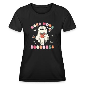 Halloween Bookworm Ghost Read More Booooks - Women's Functional T-Shirt - black - Front - AI Model Female 172 light (172cm)