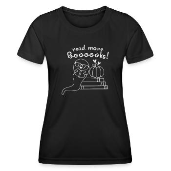 Halloween Bookworm Ghost Read More Booooks - Women's Functional T-Shirt - black - Front - AI Model Female 172 light (172cm)