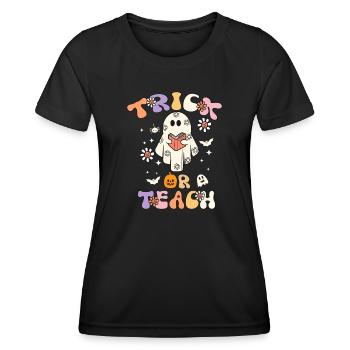 Halloween Teacher Trick Or Teach - Women's Functional T-Shirt - black - Front - AI Model Female 172 light (172cm)