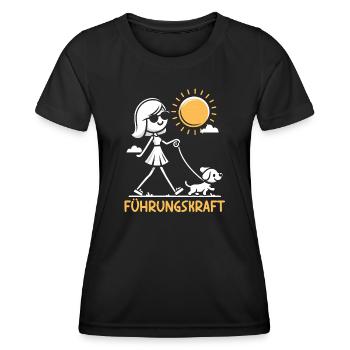 Führungskraft Hund Hundehalterin Geschenkidee - Frauen Funktions-T-Shirt - Schwarz - Vorne - AI Model Female 172 light (172cm)