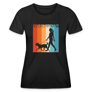 Hundehalterin Geschenkidee Führungskraft Hund Witz - Frauen Funktions-T-Shirt - Schwarz - Vorne - AI Model Female 172 light (172cm)