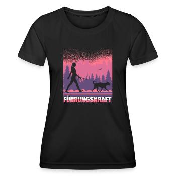 Führungskraft Hund Hundehalterin Geschenkidee Witz - Frauen Funktions-T-Shirt - Schwarz - Vorne - AI Model Female 172 light (172cm)