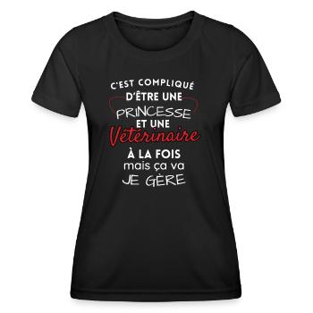 Princess and Vet, I manage! - Women's Functional T-Shirt - black - Front - AI Model Female 172 light (172cm)