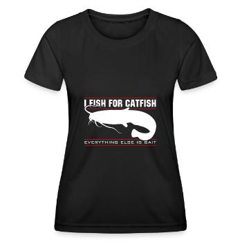 Ich fische Welse - alles andere sind Köder - Frauen Funktions-T-Shirt - Schwarz - Vorne - AI Model Female 172 light (172cm)