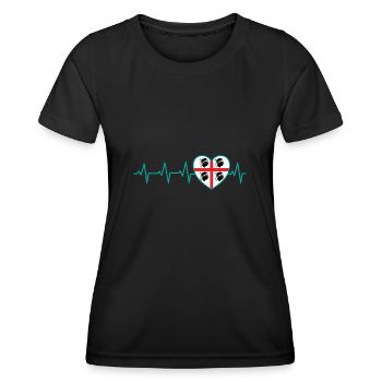 Pulse Heart Gift Sardinia Sardegna Italy - Women's Functional T-Shirt - black - Front - AI Model Female 172 light (172cm)