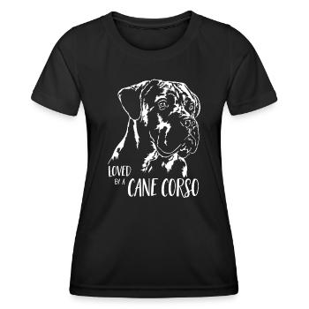 CANE CORSO ITALIANO loved by a Cane Corso Wilsigns - Women's Functional T-Shirt - black - Front - AI Model Female 172 light (172cm)