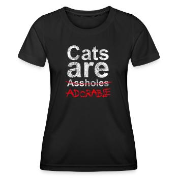Cats are…. - Women's Functional T-Shirt - black - Front - AI Model Female 172 light (172cm)