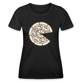 Partner look Pizza Couple links - Women's Functional T-Shirt - black - Front - AI Model Female 172 light (172cm)