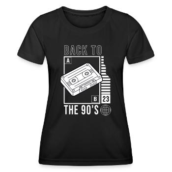 Retro 90s Back To The 90's - Women's Functional T-Shirt - black - Front - AI Model Female 172 light (172cm)