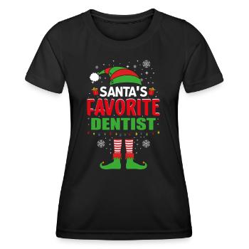 Santa's Favorite Dentist Elf Christmas - Frauen Funktions-T-Shirt - Schwarz - Vorne - AI Model Female 172 light (172cm)