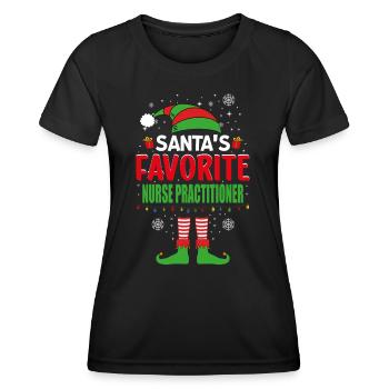Santa's Favorite Nurse Practitioner Elf Christmas - Frauen Funktions-T-Shirt - Schwarz - Vorne - AI Model Female 172 light (172cm)