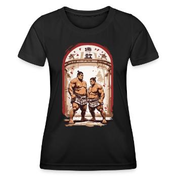 Sumo Ästhetik Japanische Kampfkunst Ringer - Frauen Funktions-T-Shirt - Schwarz - Vorne - AI Model Female 172 light (172cm)