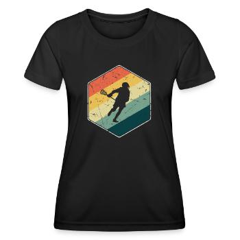 Lacrosse Player Lacrosse Player retro LAX - Women's Functional T-Shirt - black - Front - AI Model Female 172 light (172cm)