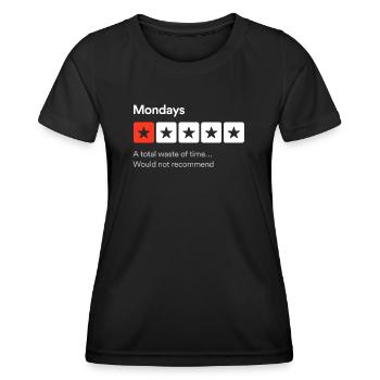Les lundis, une perte de temps totale... Sarcastique une étoile - T-shirt sport Femme - noir - Devant - AI Model Female 172 light (172cm)