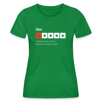 Diät, eine totale Zeitverschwendung... Sarkastisch mit einem Stern - Frauen Funktions-T-Shirt - Kelly Green - Vorne - AI Model Female 172 dark (172cm)