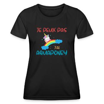 Ich kann nicht, ich habe Aquapony - Frauen Funktions-T-Shirt - Schwarz - Vorne - AI Model Female 172 light (172cm)