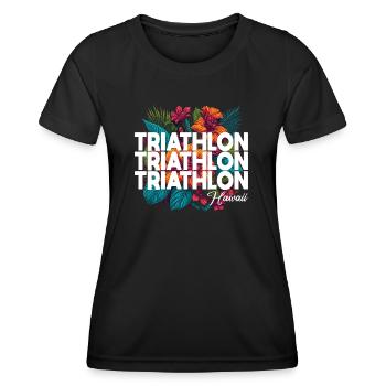 Triathlon Hawaii - Frauen Funktions-T-Shirt - Schwarz - Vorne - AI Model Female 172 light (172cm)