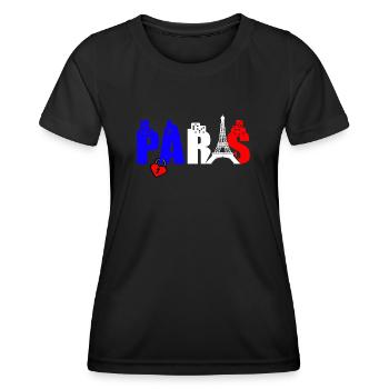 Paris Frankreich cava? Eifelturm - Frauen Funktions-T-Shirt - Schwarz - Vorne - AI Model Female 172 light (172cm)
