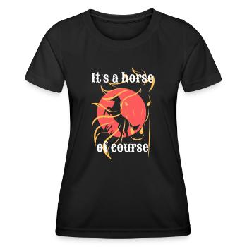 C’est un cheval, bien sûr ! Chevaux T-shirt - T-shirt sport Femme - noir - Devant - AI Model Female 172 light (172cm)
