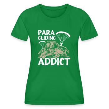 Paragliding Addict - Women's Functional T-Shirt - kelly green - Front - AI Model Female 172 dark (172cm)