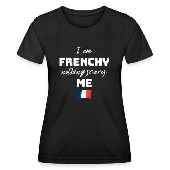 French humor nothing scares me - Women's Functional T-Shirt - black - Front - AI Model Female 172 light (172cm)