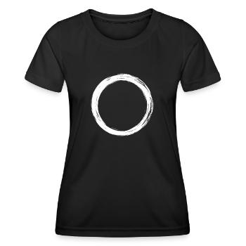 Circle icon brush new variant design white - Women's Functional T-Shirt - black - Front - AI Model Female 172 light (172cm)