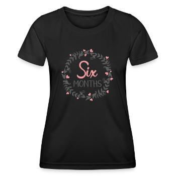 SIX MONTHS MILESTONES HEART - Frauen Funktions-T-Shirt - Schwarz - Vorne - AI Model Female 172 light (172cm)