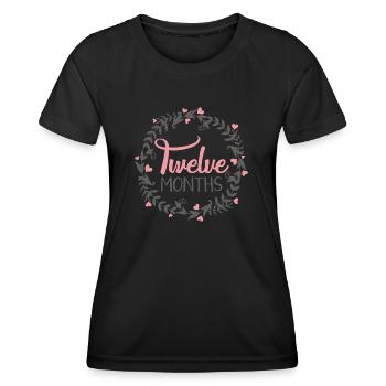 TWELVE MONTHS MILESTONES HEART - Frauen Funktions-T-Shirt - Schwarz - Vorne - AI Model Female 172 light (172cm)