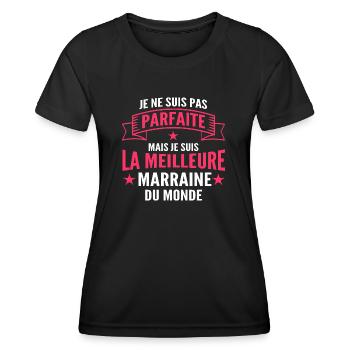 la meilleure marraine du monde - T-shirt sport Femme - noir - Devant - AI Model Female 172 light (172cm)