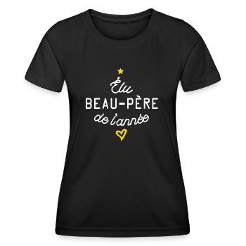 elu beau père de l année - T-shirt sport Femme - noir - Devant - AI Model Female 172 light (172cm)