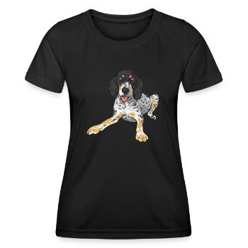 Bluetick Coonhound cadeau drôle de dicton - T-shirt sport Femme - noir - Devant - AI Model Female 172 light (172cm)
