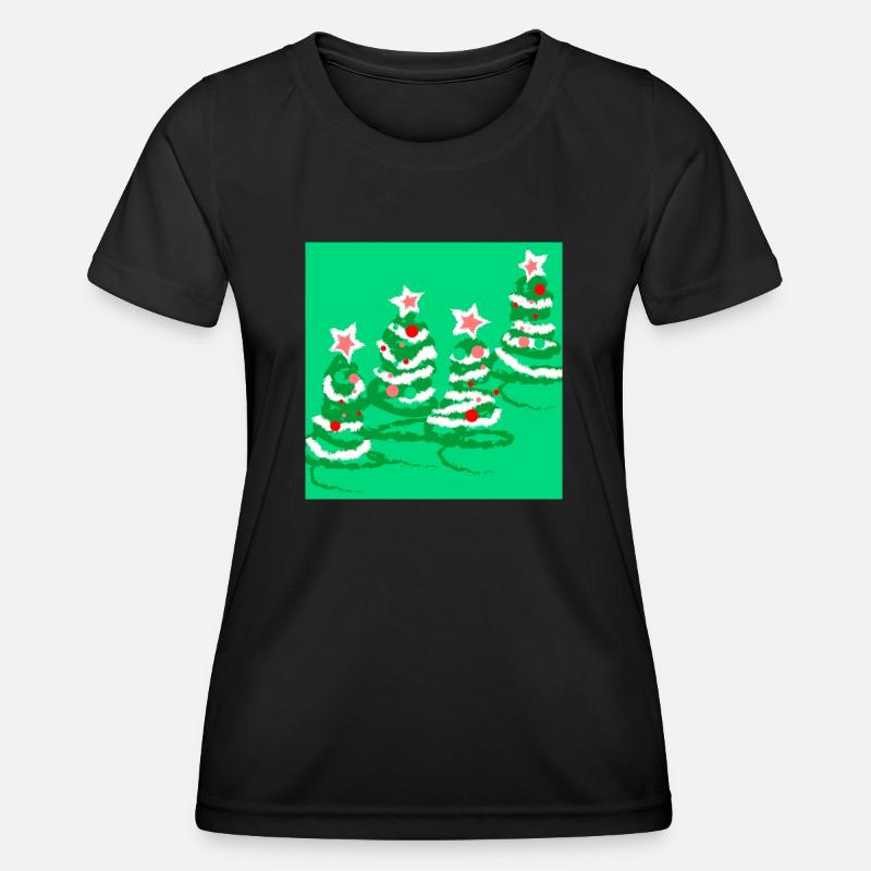 Christmas trees - Women's Functional T-Shirt - black