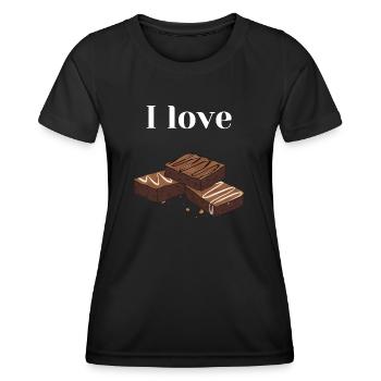 I love brownies - Frauen Funktions-T-Shirt - Schwarz - Vorne - AI Model Female 172 light (172cm)