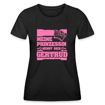 Prinzessin Gertrud - Frauen Funktions-T-Shirt - Schwarz - Vorne - AI Model Female 172 light (172cm)