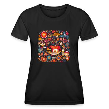 Traditionelles spanisches Design - Frauen Funktions-T-Shirt - Schwarz - Vorne - AI Model Female 172 light (172cm)