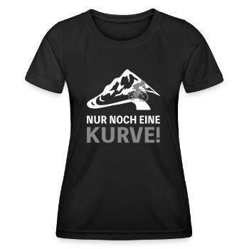 Mountainbike Spruch Nur noch eine Kurve Berge - Frauen Funktions-T-Shirt - Schwarz - Vorne - AI Model Female 172 light (172cm)